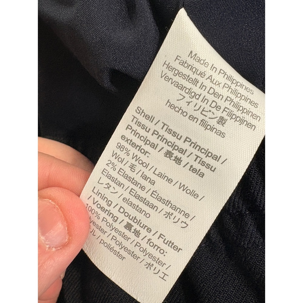 J.Crew Navy Blue Wool Blend Pull On Wide Leg Pants 6P BA247 Drawstring Trousers - Picture 4 of 5